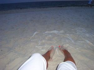 Put your toes in the sand and enjoy.photo: me in Gulf Shores, AL 2011